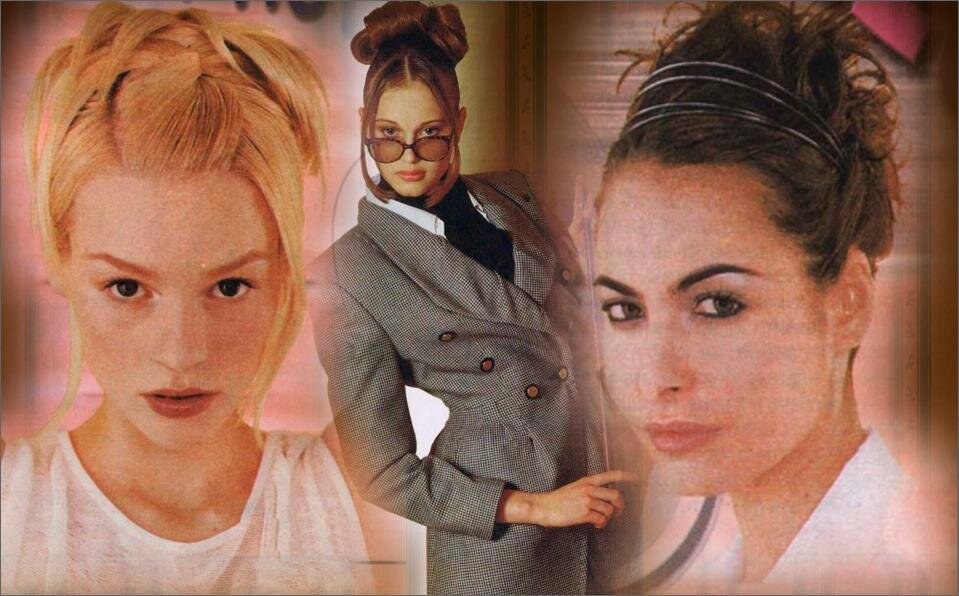 Коллаж автора, прически 90-х, 1997