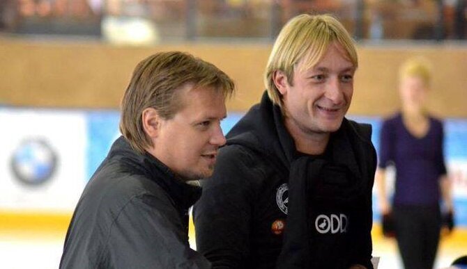 Максим Ставиский с Евгением Плющенко.