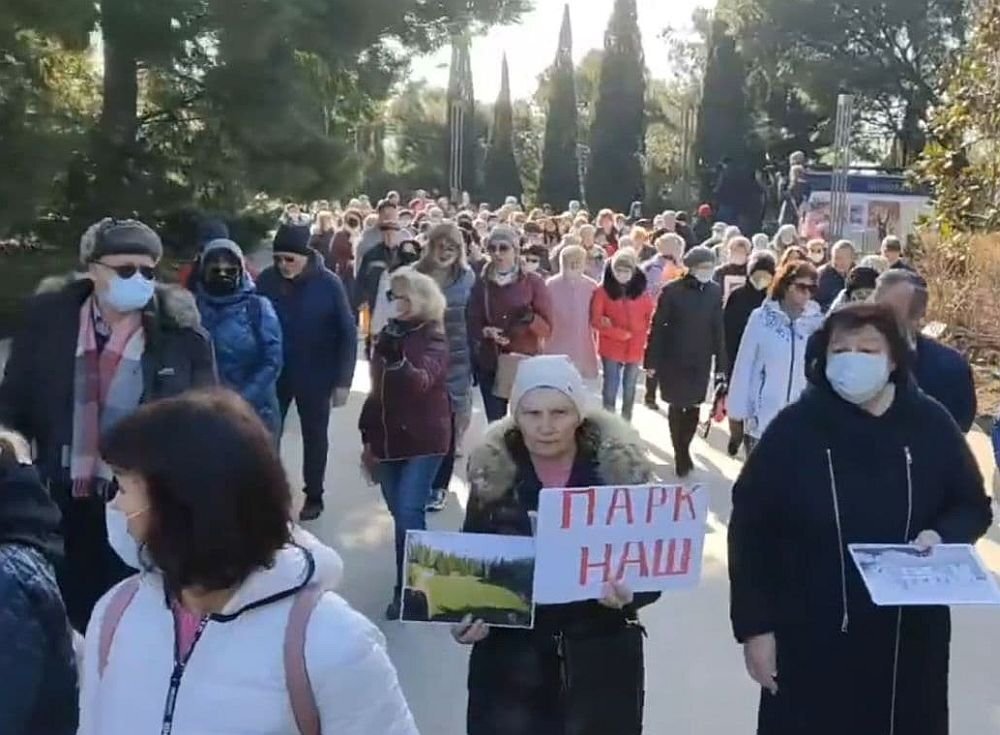 Митинг против застройки Форосского парка, 25.02.2021 года. Источник: sm-news.ru