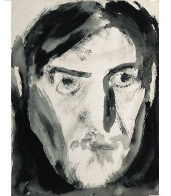 Новиков. Автопортрет. Конец 70-х. Бумага, тушь.
