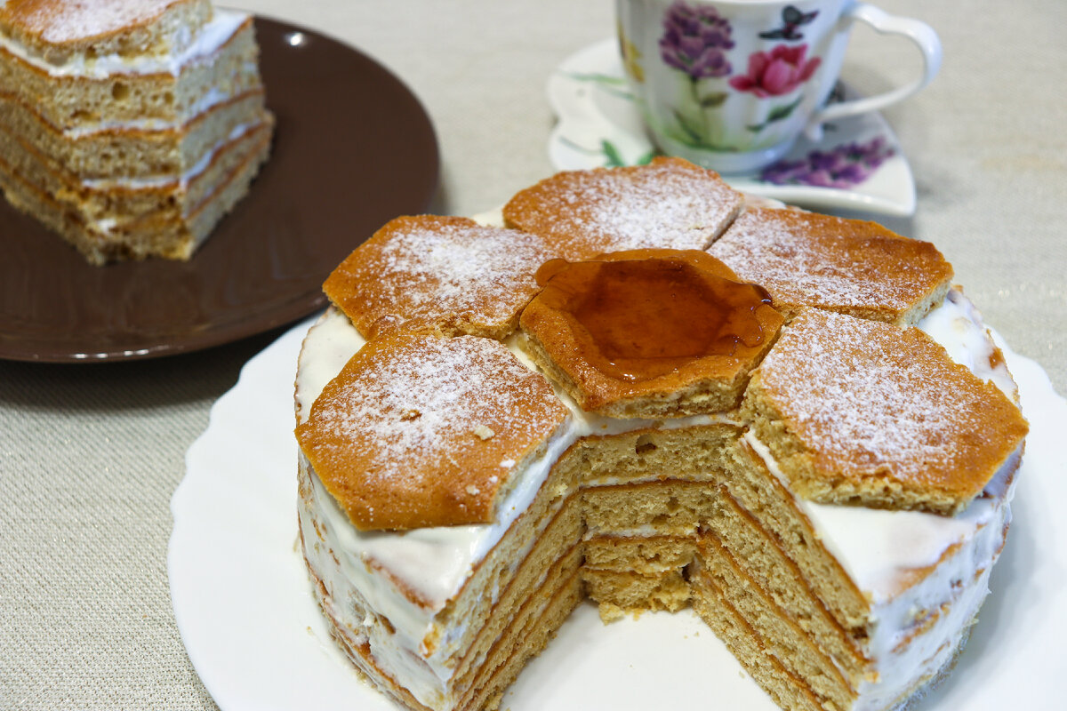 Медовый торт со кремом сливочным рецепт – Русская кухня: Выпечка и десерты. «Еда»