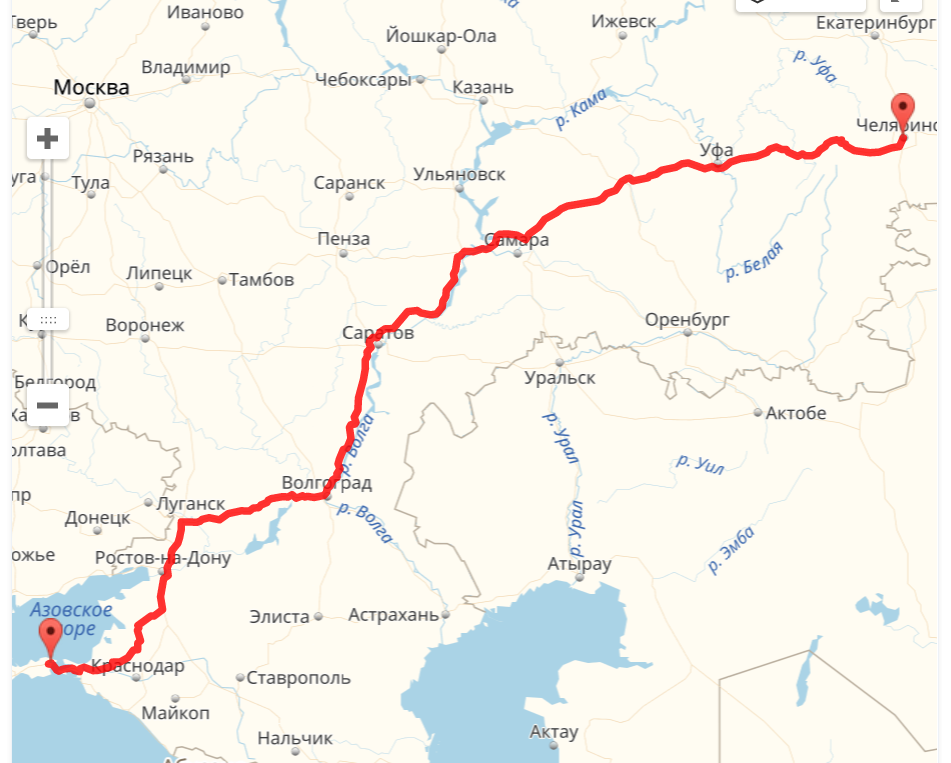 Сургут сочи маршрут на машине карта