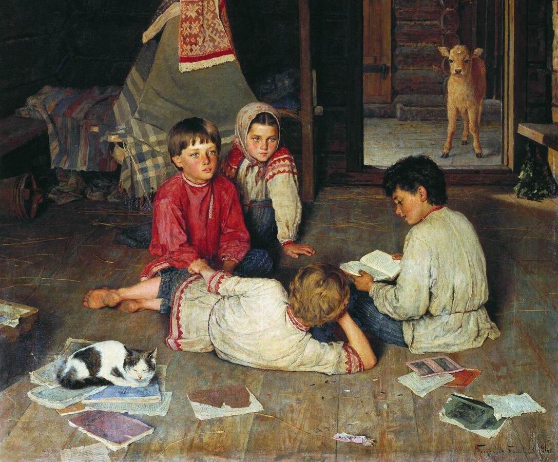 Николай Петрович Богданов-Бельский. Новая сказка (фрагмент). 1891