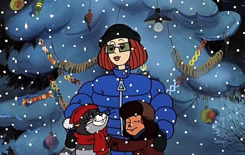 Кадр из мультфильма "Зима в Простоквашино"