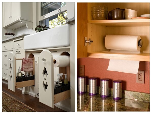 Встроенный держатель внутри кухонного шкафа