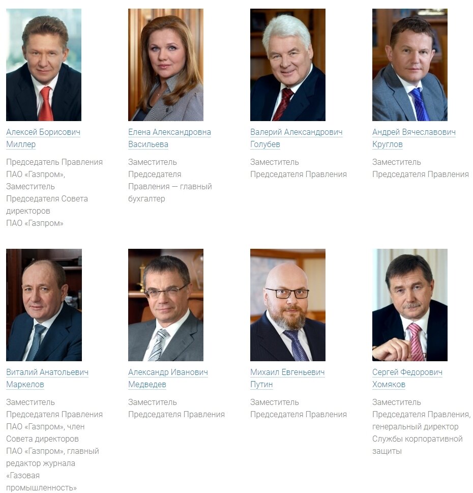 Председатель правления Газпрома. Фамилия директора Газпрома.