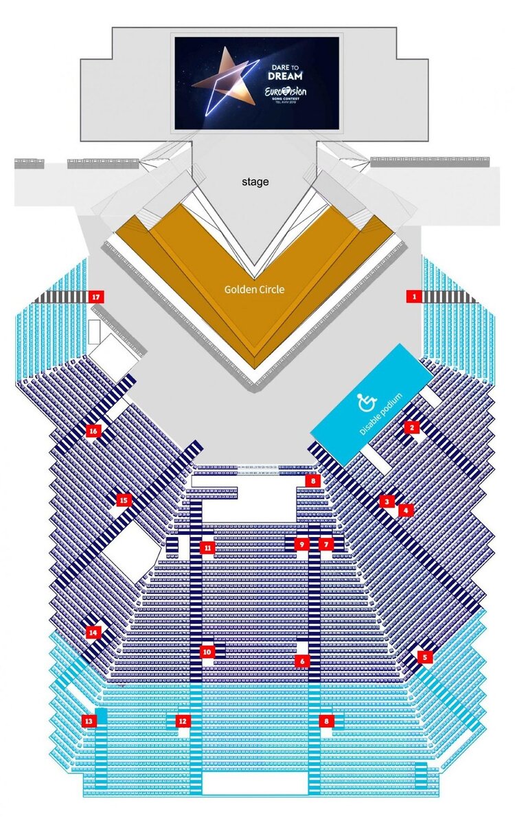 "Евровидение-2019": карта зрительного зала