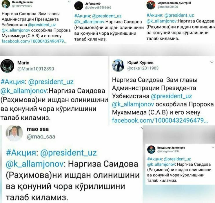 Однотипные посты в Twitter