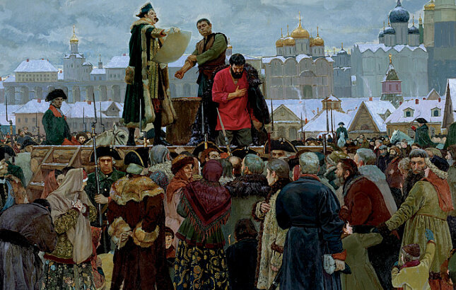 Как это было раньше. Казнь Емельяна Пугачева. Картина Виктора Маторина.