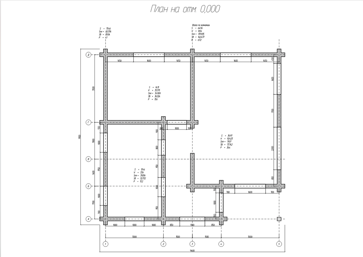 План конструктива деревянных стен