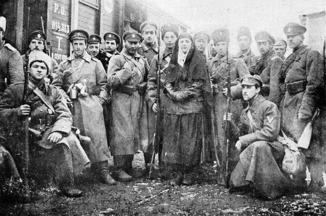 Январь 1918г. Пехотная рота Добровольческой Армии, укомпелектованная гвардейскими офицерами.