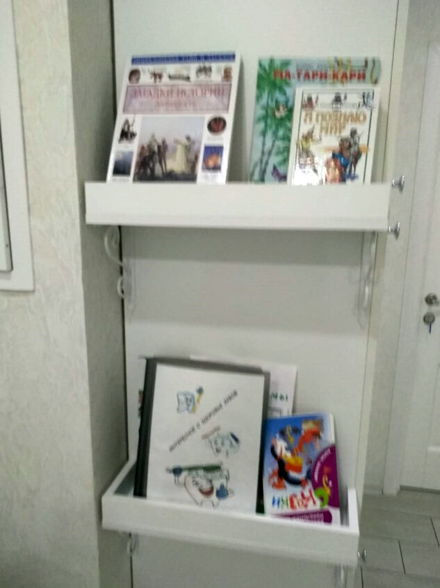 Для детей есть полочка с книгами