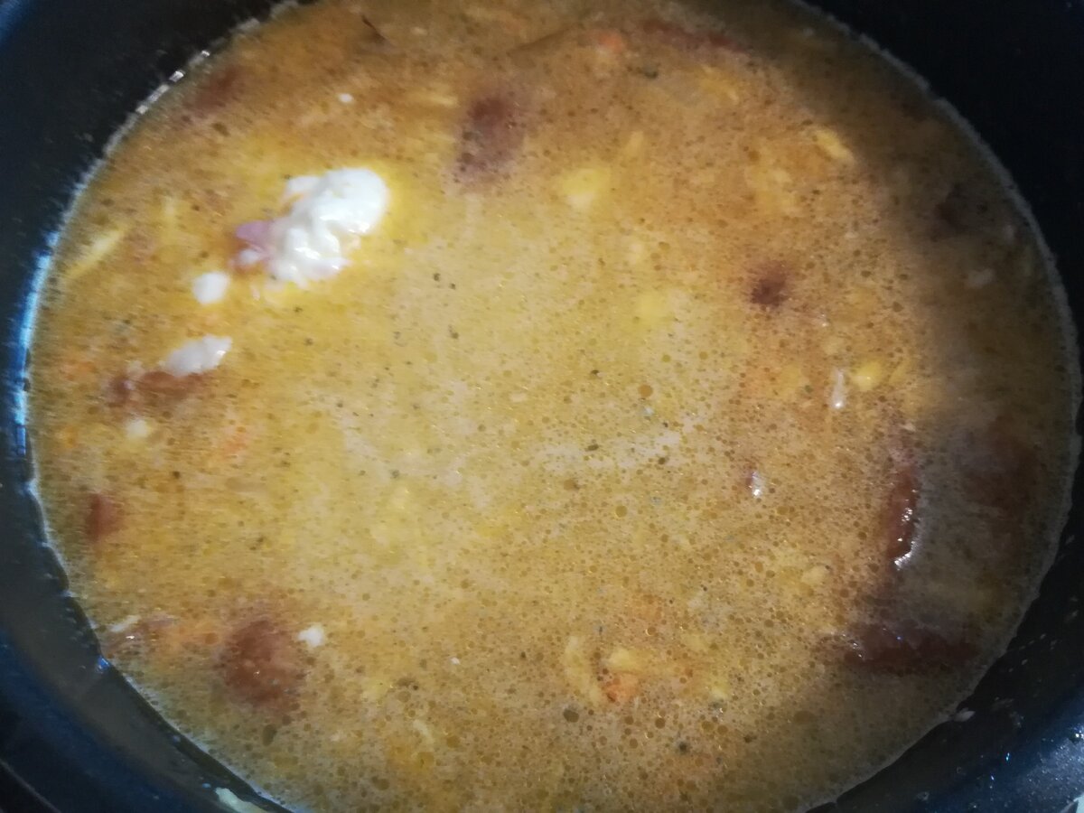 Суп с шампиньонами плавленым сыром и курицей