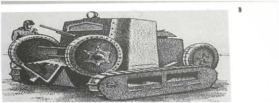 Колесно-гусеничный танк “ Сен-Шамон” на гусеницах.  (1921 год.)