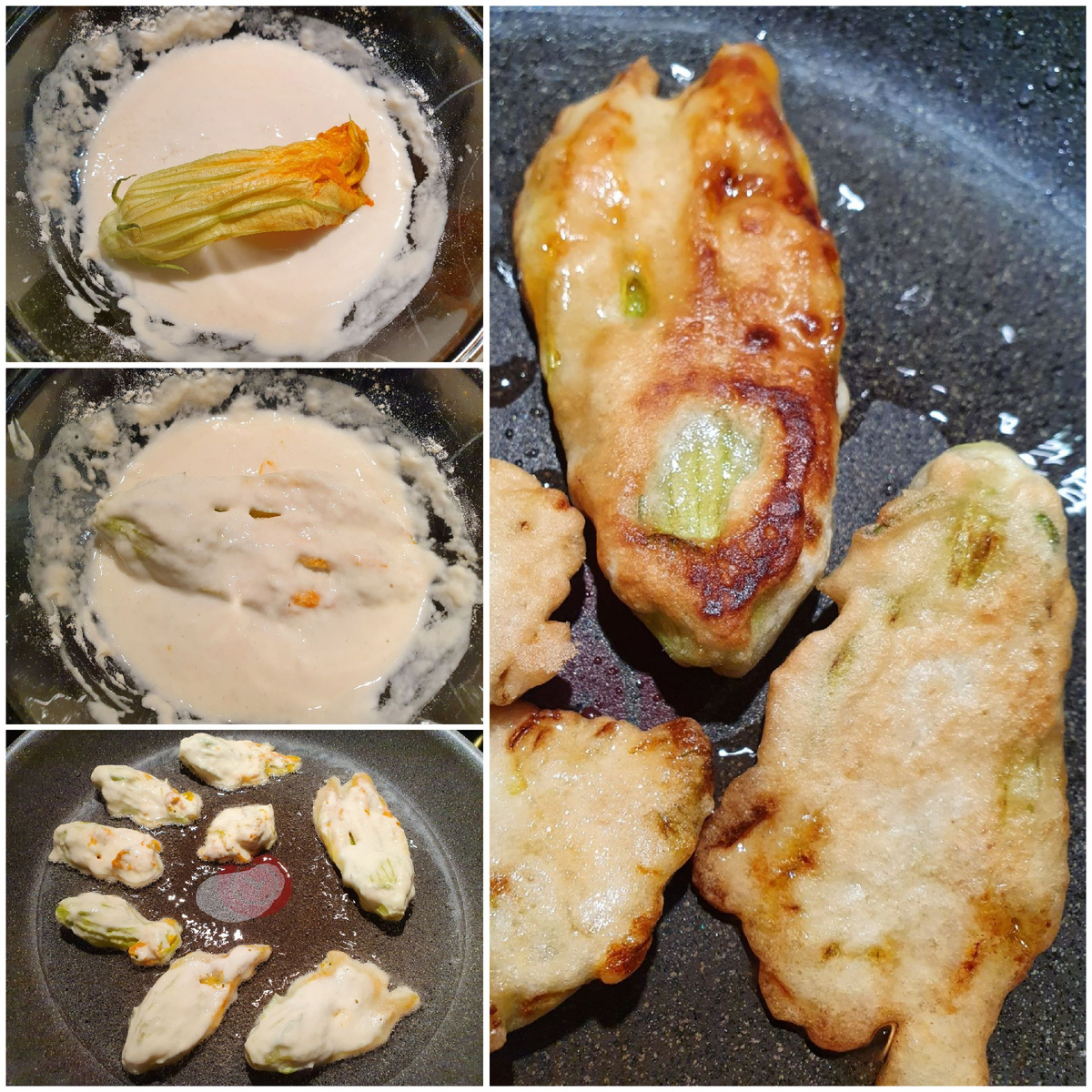 Жареные цветки кабачков