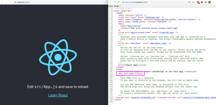 Точка монтирования React.js