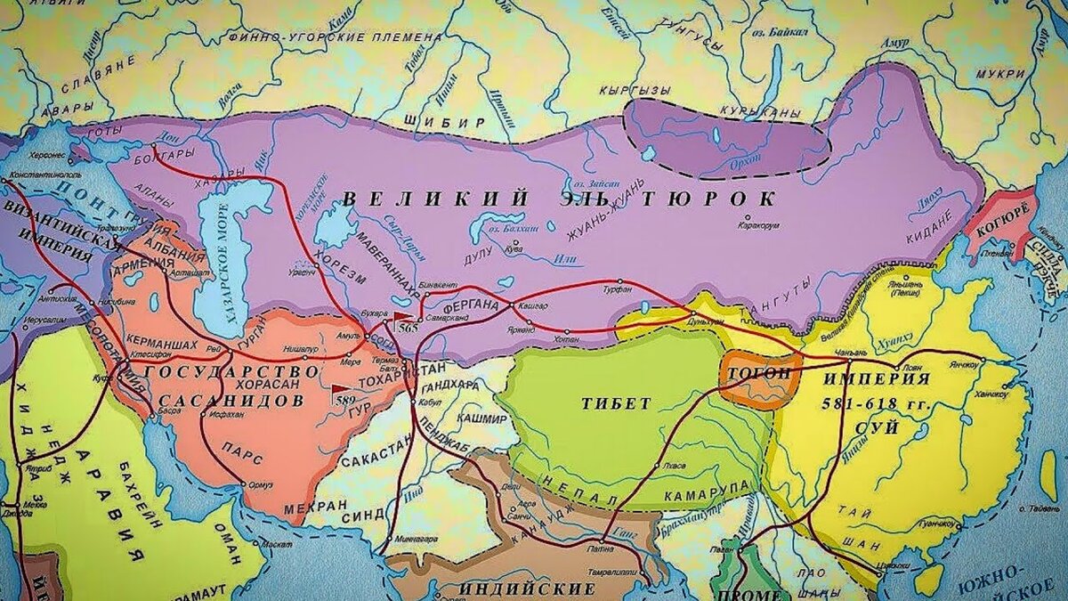 Географическое расположение тюркского каганата
