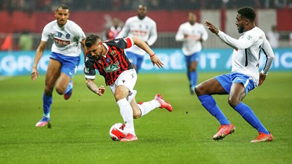    Нападающий "Ниццы" Анди Делор© официальный твиттер клуба "Ницца"