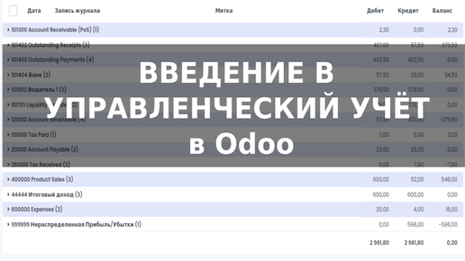 Введение в управленческий учёт в Odoo