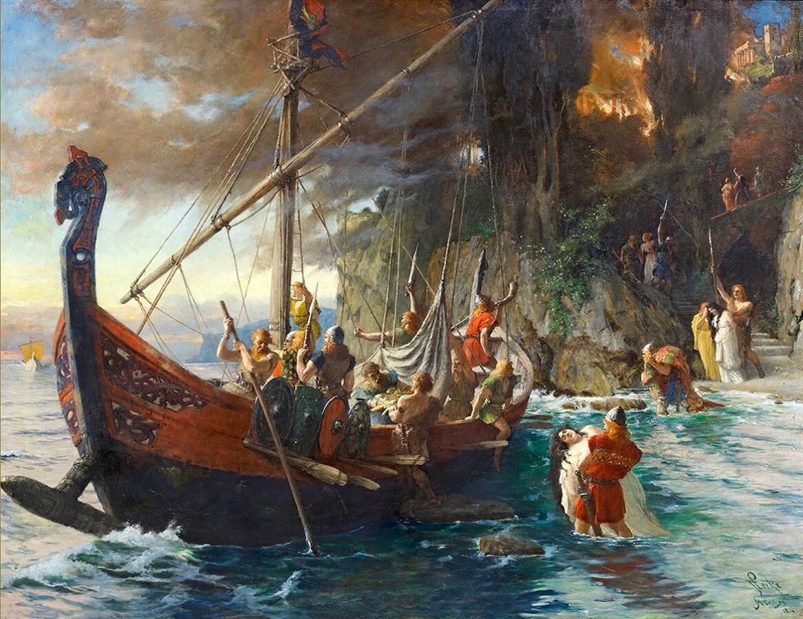 Ferdinand Leeke Ein Wikingerüberfal