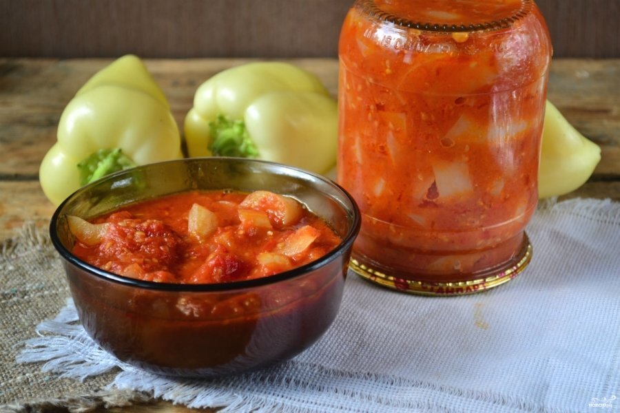 Перец в томатном соке на зиму – пошаговый рецепт приготовления с фото