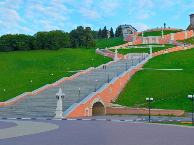 Чкаловская лестница нижний новгород александровский сад фото