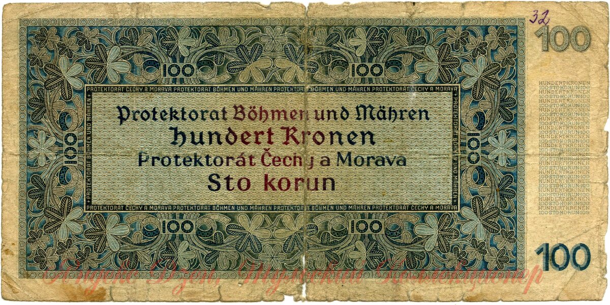 100 крон протектората Богемия и Моравия
