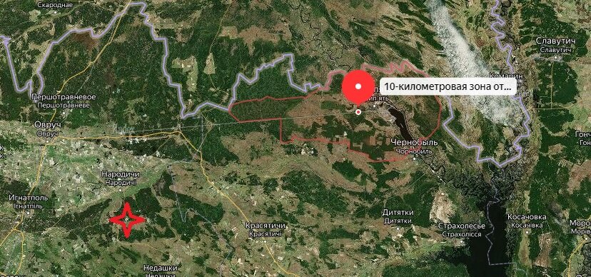 Звездочкой показано место возникновения пожара