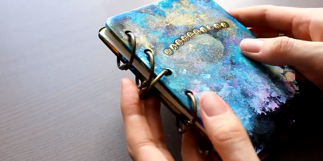 Смола и спиртовые чернила. Буйство красок на блокноте своими руками