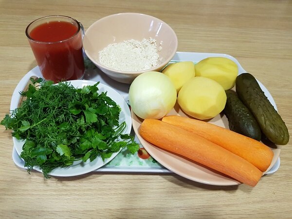 Ингредиенты для рассольника