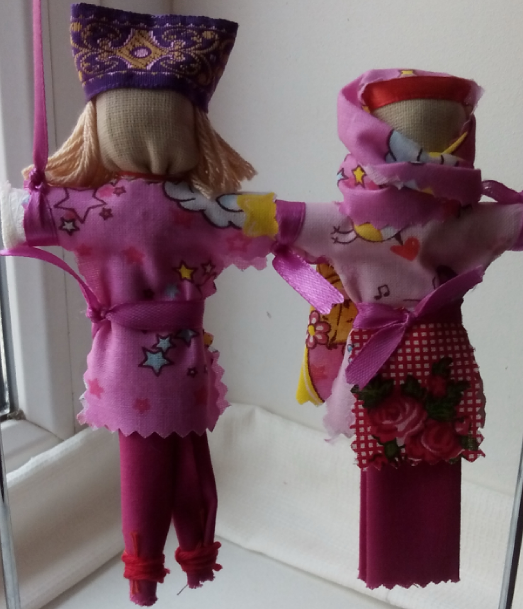 Неразлучники - куклы свадебного обряда. Высота 15 см.