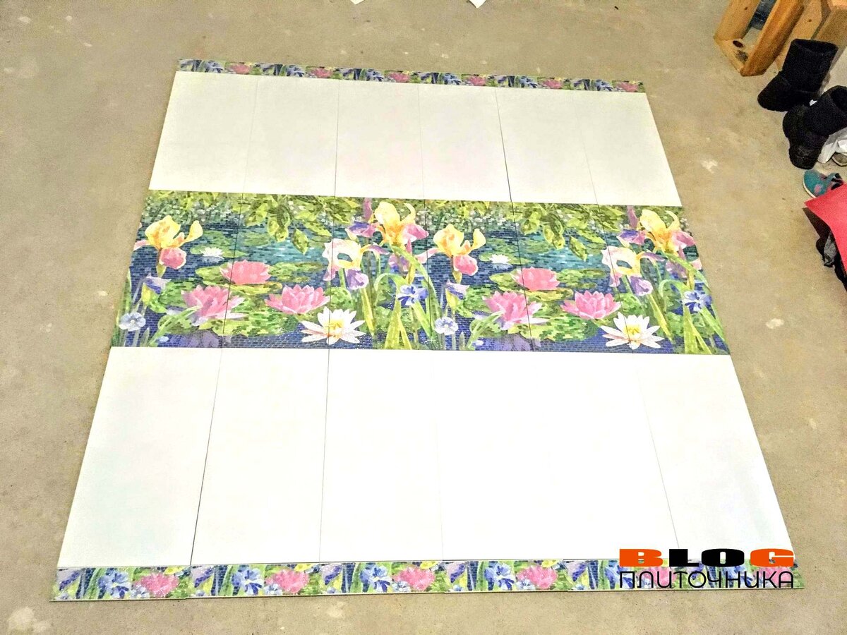 Ссылку на каталог самой плитки и панно - закреплена в конце