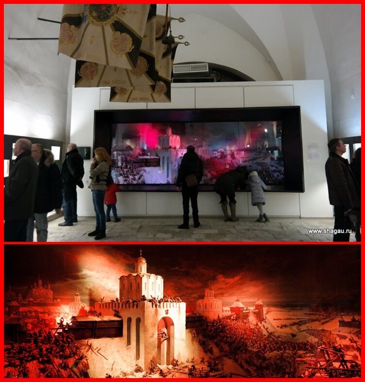 внутри музея и фрагмент диорамы