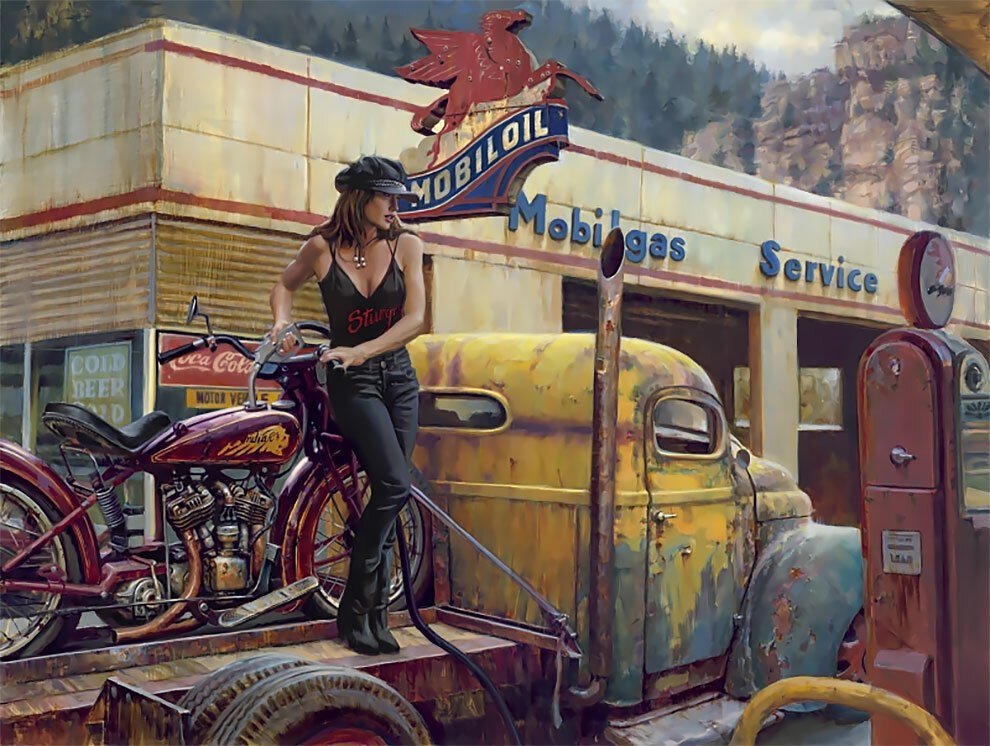 Девид Уль культовый художник в жанре мото-арт