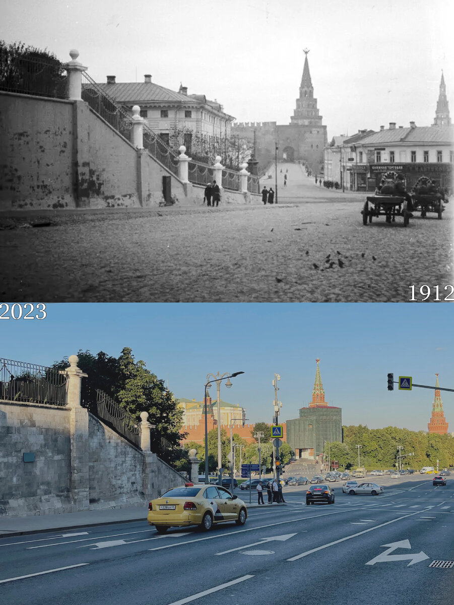 Фото знаменской улицы. Москва тогда и сейчас фото. Москва тогда и сейчас. Большой каменный мост Боровицкая площадь.