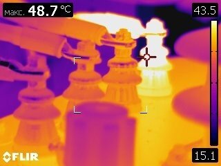 Сорванная резьба на шпильке и плохой контакт. Трансформатор собственных нужд 6/0,4кВ, нагрев по стороне 0,4кВ.