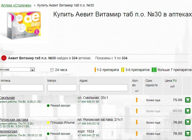 Цена в Столички от 75 рублей за упаковку 30 табл. - на месяц