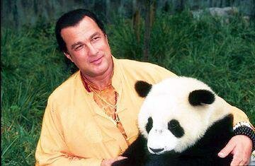 Людей Сигал любит бить. А панд - обнимать