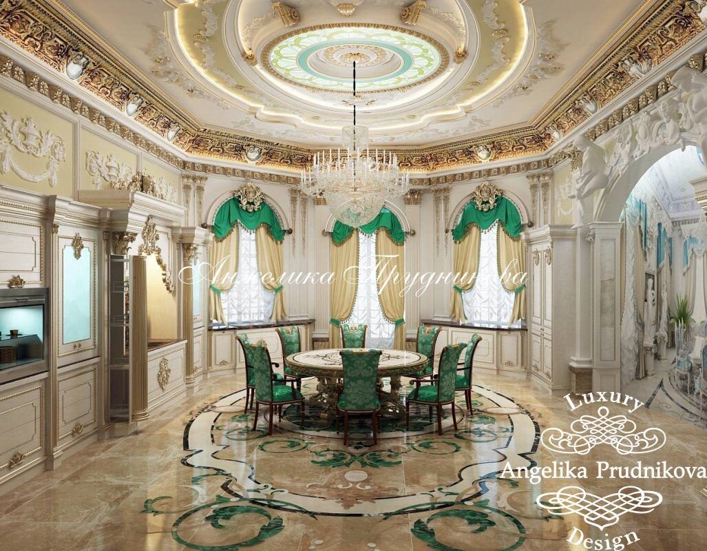 На фото: Стиль барокко в интерьере спальни в оттенках кофе с молоком