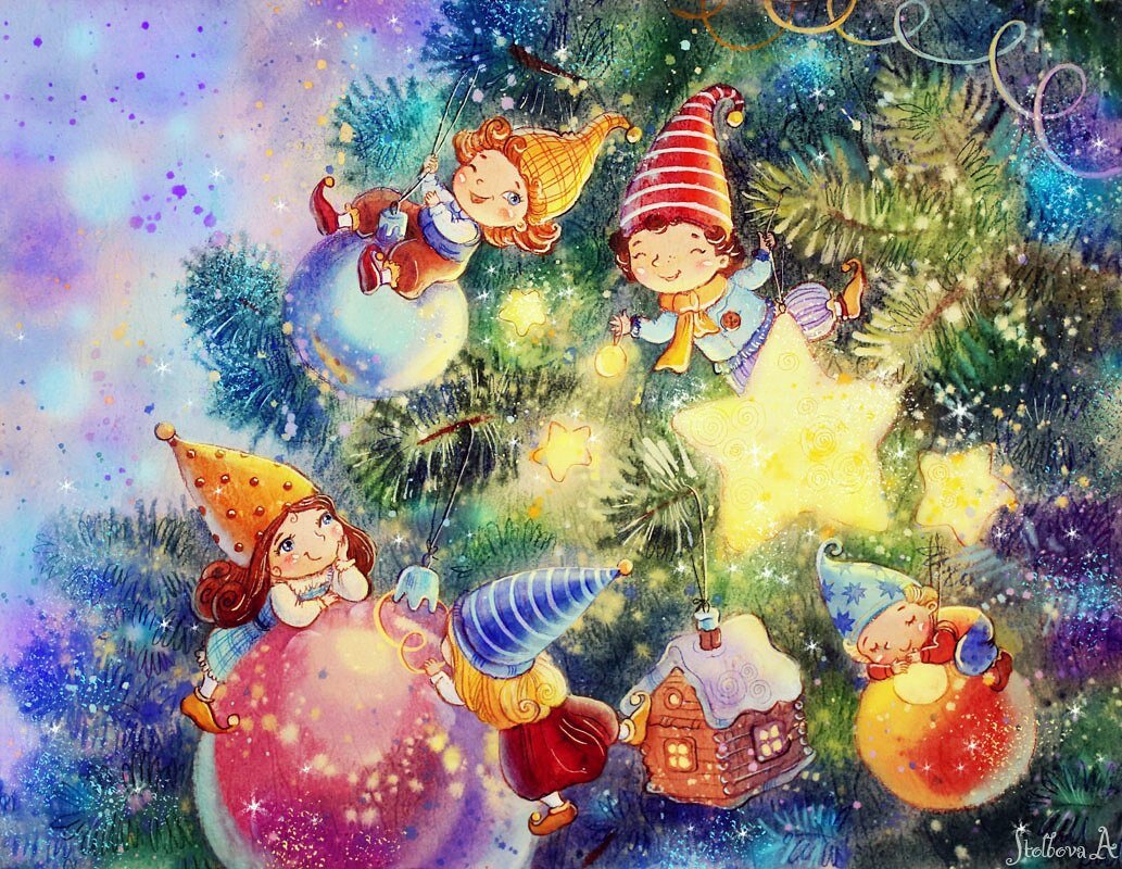Анастасия Столбова иллюстрации Рождество