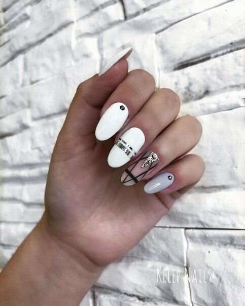 белый маникюр/фото и дизайн белые ногти/ nails ideas