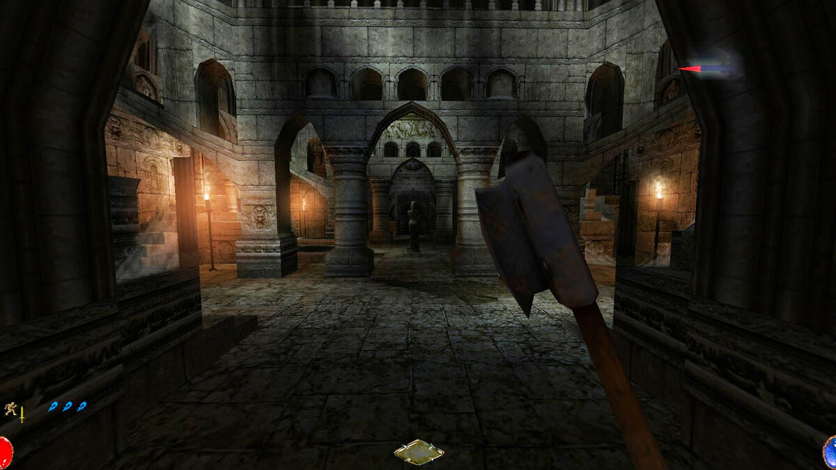 Подземный мир - звучит на первый взгляд очень скучно, но поверьте в этой игре очень много свободы действий, нелинейности прохождения и массу обитателей злополучных пещер. Весь мир разбит на ярусы, в самой глубине расположились гномы, собственно типично для их расы зарываться в самые недры Земли. На первых ярусах располагается королевство людей, где - то неподалеку гоблины, огры в пещерах, всякая нечисть в склепах - проще говоря "в тесноте, да не в обиде"!