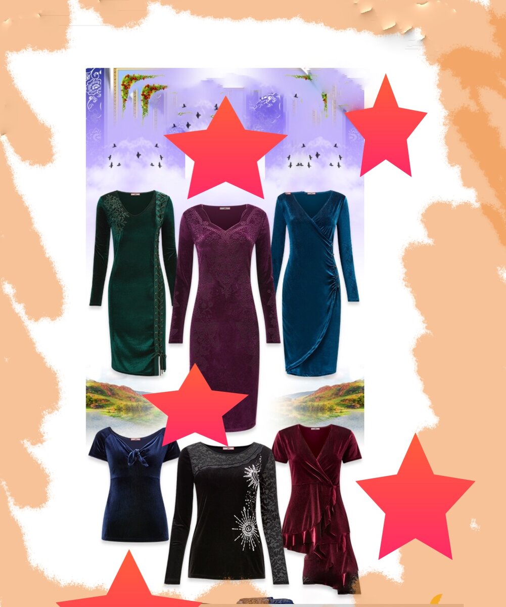 На осень британские дизайнеры предлагают туники, платья и топы из бархата