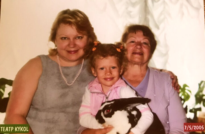 я, Катенька и мама