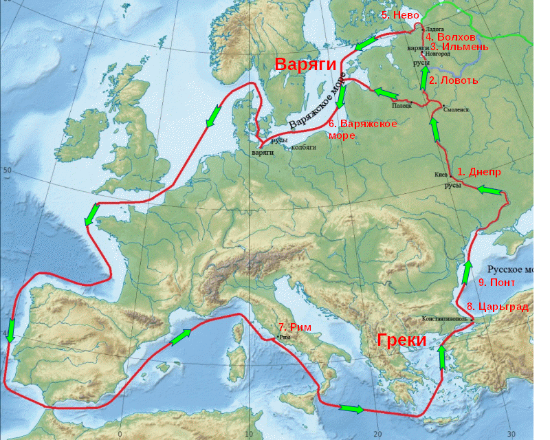 Путь из Варяг в греки на карте. Путь и Варяг в греки на карте. Карта расселения славян путь из Варяг в греки. Торговый путь из Варяг в греки карта.