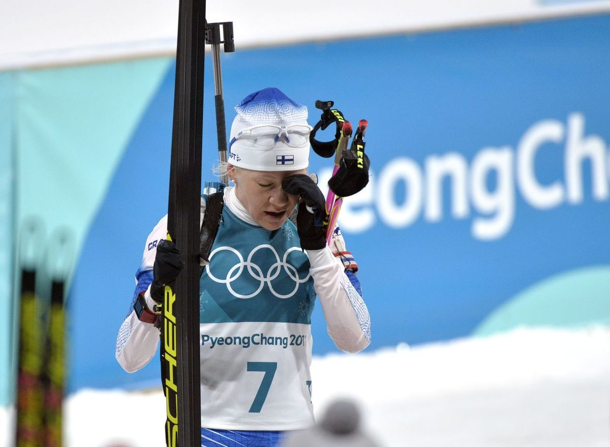 Кайса после масс-старта в Пхенчхане - своей последней олимпийской гонки. 2018