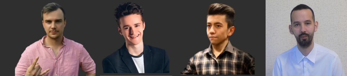 Слева направо: Юрий Никитин,  Данил Смирнов, Адыл Екубженов, Айрат Истамбаев