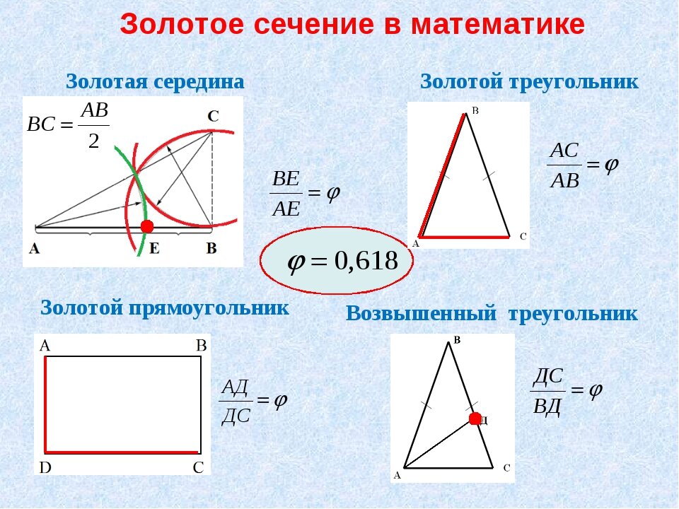 Золотая пропорция проект по математике 10 класс