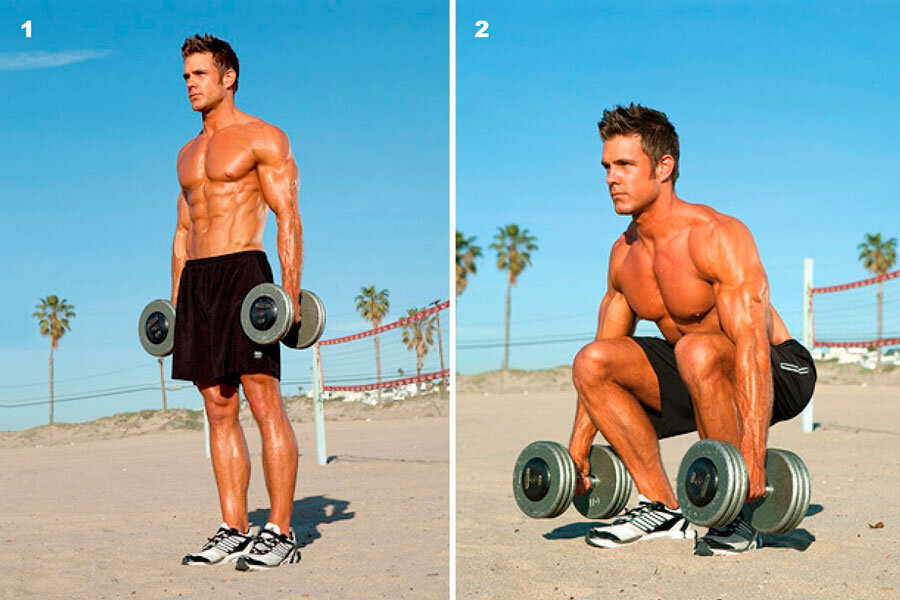 Чередование приседаний с отягощением и без помогает  избежать перетренированности 