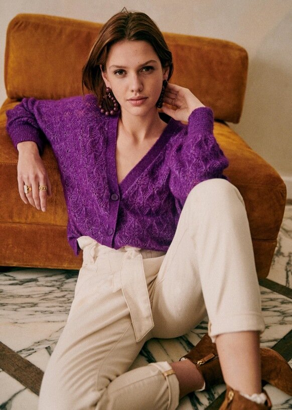 Кардиган с ажурным узором